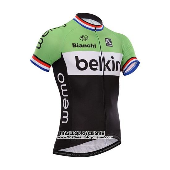 2014 Maillot Ciclismo Belkin Noir et Vert Manches Courtes et Cuissard